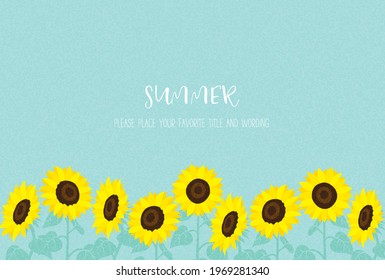 Sunflower decorative frame material with the image of summer