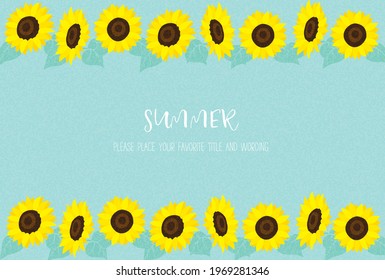 Sonnenblumen-Dekorationsmaterial mit dem Bild des Sommers