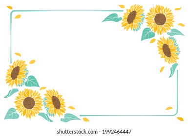 Sunflower decorative frame material with the image of summer