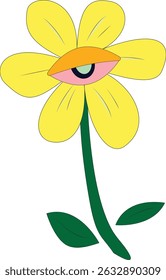 sunflower design or logo with eyes
