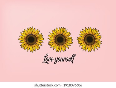 sunflower design vector hand drawn 