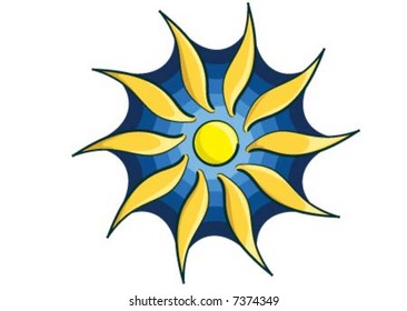 Sunflower design in web around