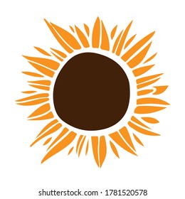 Sunflower digital design. Vector illustration. Flat illustration