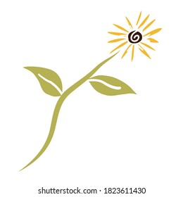 Diseño digital de girasoles. Ilustración vectorial.