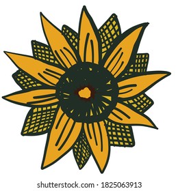 Sunflower digital design. Vector illustration.