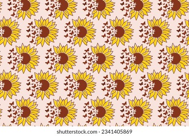 sunflower digital pattern- sunflower with butterflies