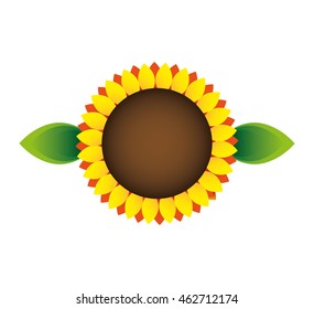 sunflower ecology symbol icon vector illustration design