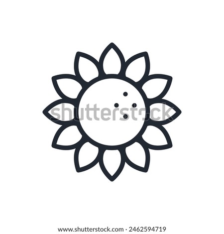 Sunflower editable stroke outline icon isolated on white background flat vector illustration. Pixel perfect. 64 x 64