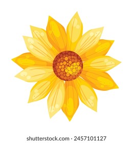 sunflower element isolated on white background.