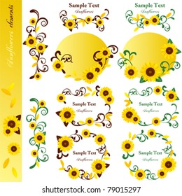 Sunflower Elements Set Illustration Vector Stock Vector (Royalty Free ...