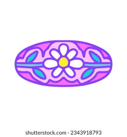 Sunflower emblem, illustration for t-shirt, sticker, or apparel merchandise. With doodle, retro, groovy, and cartoon style.