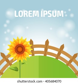 Sunflower and fence banner