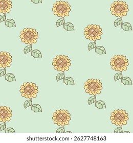 Sunflower Field Background Bright Cheerful Style