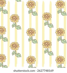 Sunflower Field Background Bright Cheerful Style