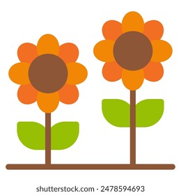 Sunflower Field icon for web, app, infographic etc