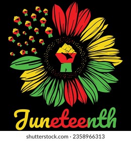 Sunflower fist juneteenth black history t-shirt design