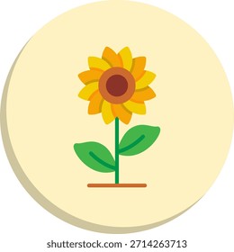 Icono de estilo de círculo plano de girasol