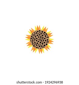 Sunflower flat icon. Garden farm symbol. Logo design element