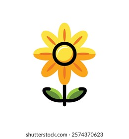 sunflower flat icon isolated on white background
