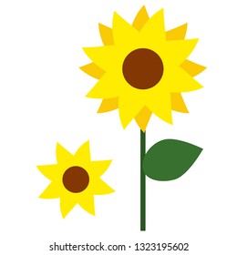 sunflower flat simple illustration. Home and kitchen series. Tableware food and dishes.