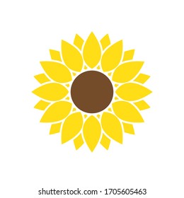 Sunflower in flat style vector isolated
