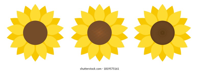 Sunflower in flat style vector isolated