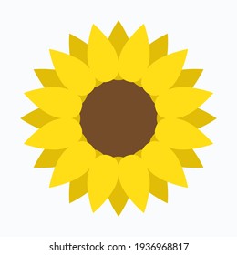 Sunflower in flat style vector isolated