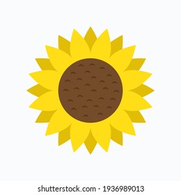 Sunflower in flat style vector isolated