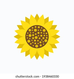 Sunflower in flat style vector isolated