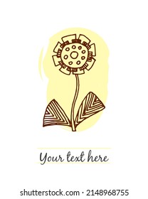 Sunflower Floral card template with yellow color