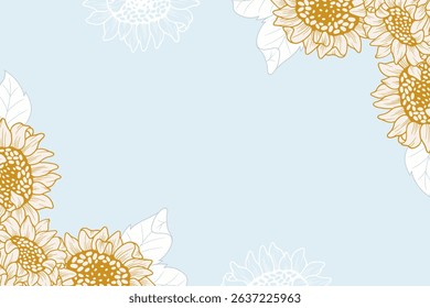 Sunflower floral luxury background with orange colors, suitables for prints, fabrics,or sublimation.
