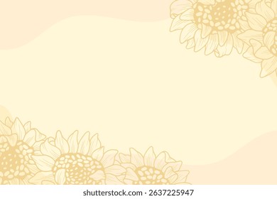 Sunflower floral luxury background with soft yellow colors, suitables for prints, fabrics,or sublimation.