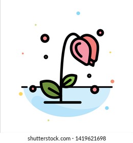 Sunflower, Floral, Nature, Spring Abstract Flat Color Icon Template