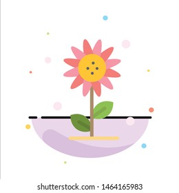 Sunflower, Floral, Nature, Spring Abstract Flat Color Icon Template. Vector Icon Template background