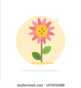 Sunflower, Floral, Nature, Spring Abstract Circle Background Flat color Icon. Vector Icon Template background