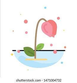 Sunflower, Floral, Nature, Spring Abstract Flat Color Icon Template. Vector Icon Template background
