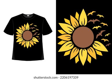 Sunflower Floral Tshirt Good For Clothes, Greeting Card, Poster, And Mug Design.
