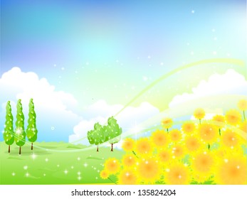 Sunflower flower background landscape