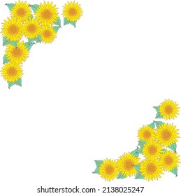 Sunflower flower decoration frame illustration