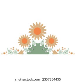 sunflower flower decoration isolated on white background