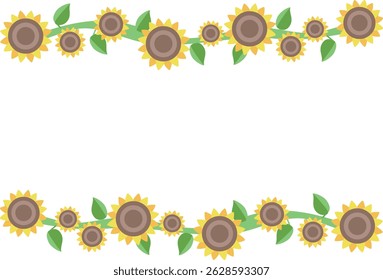 Sunflower flower frame vector illustration