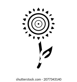sunflower flower glyph icon vector. sunflower flower sign. isolated contour symbol black illustration