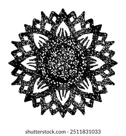 Cabeza de flor de girasol en estilo de textura grunge