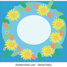 Sunflower flower and leaf decoration