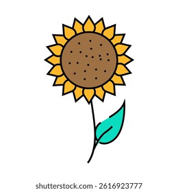 sunflower flower line icon vector. sunflower flower sign. isolated symbol illustration