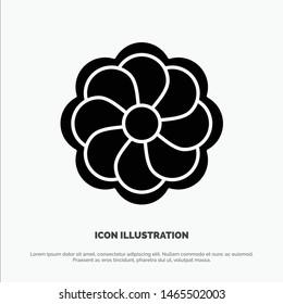 Sunflower, Flower, Madrigal solid Glyph Icon vector. Vector Icon Template background