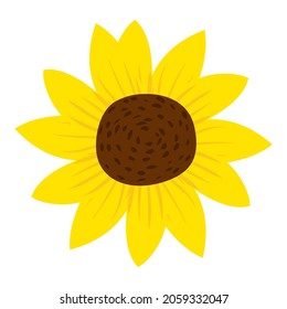 Sunflower flower natural healthy organic nutrition product. Vector doodle cartoon flat trendy illustration hand drawn isolated