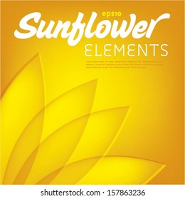 Sunflower flower with orange background