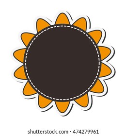 sunflower flower plant nature seal stamp circle  icon. Flat and isolated design. Vector illustration