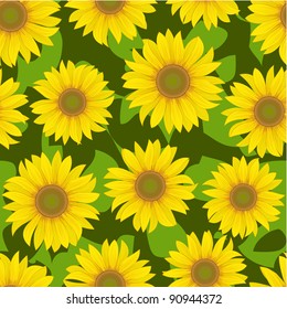 sunflower flower seamless background